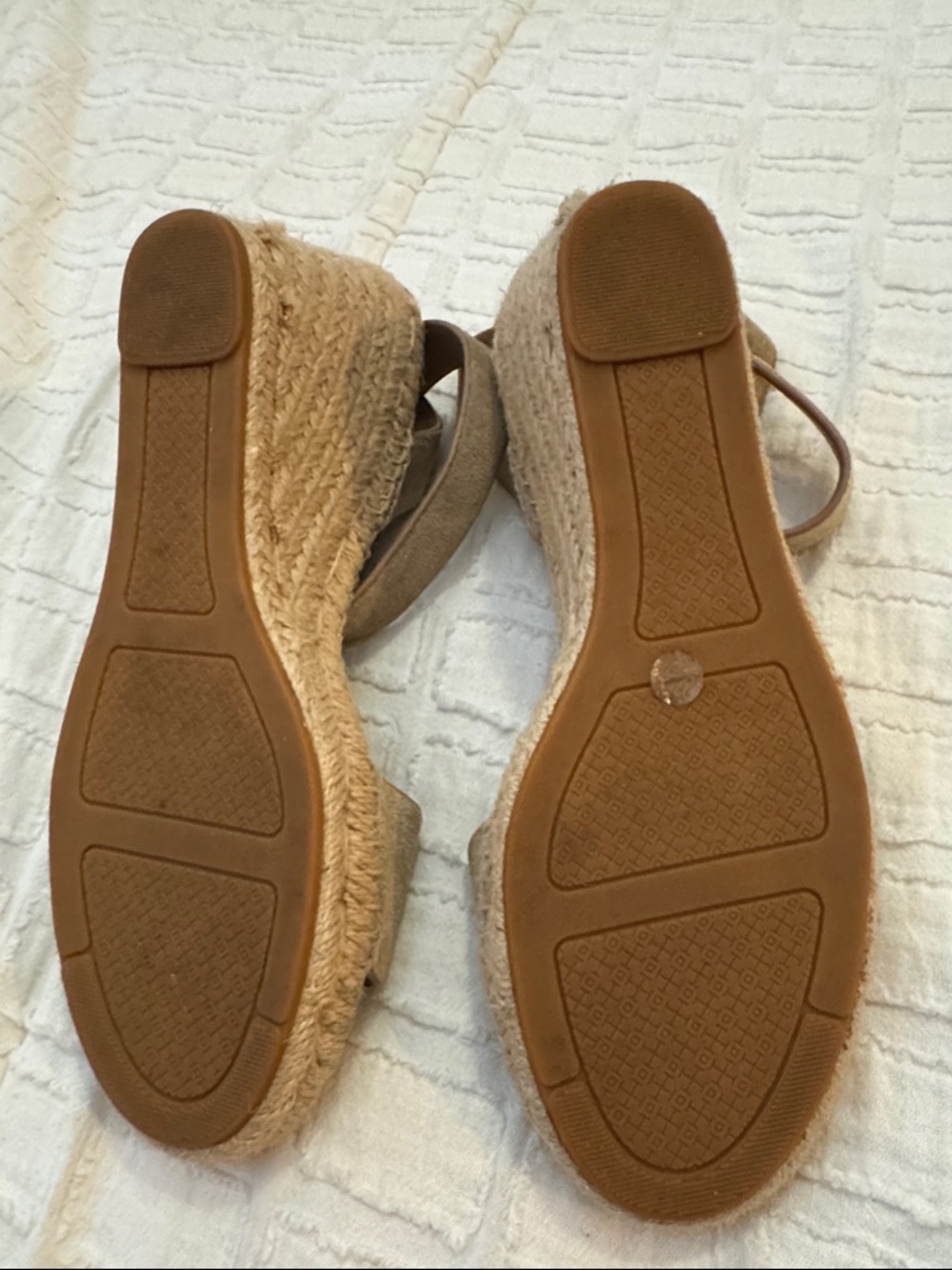 Tory Burch Beige Suede Espadrille Ankle-Strap Sandals - Picture 3 of 4